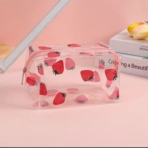 Strawberry Cosmetic Bag Clear Transparent PVC Waterproof